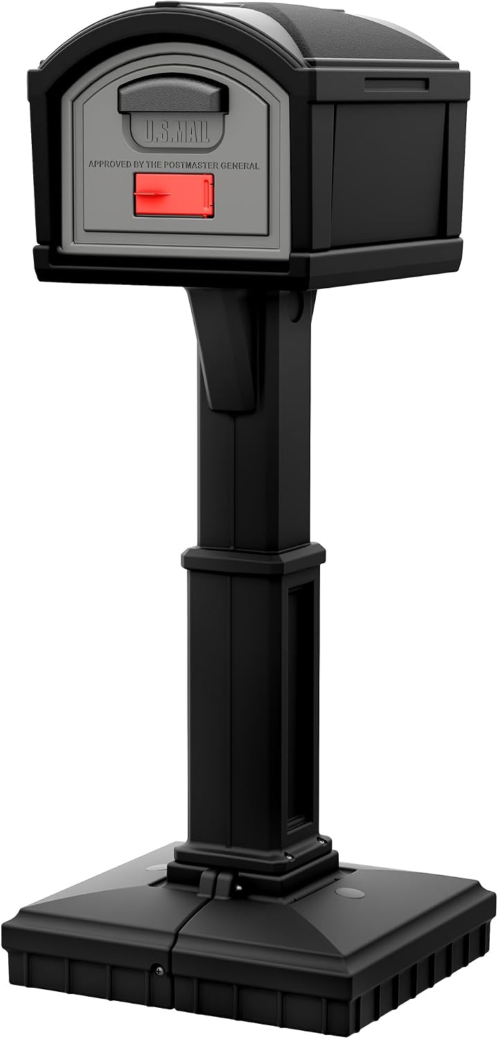 Simplay3 T4 Extra Large Capacity XL Dig-Free Mailbox with Durable Construction, Weather-Resistant Design, and Easy No-Dig Installation, Front Door Only, Black, Made in the USA