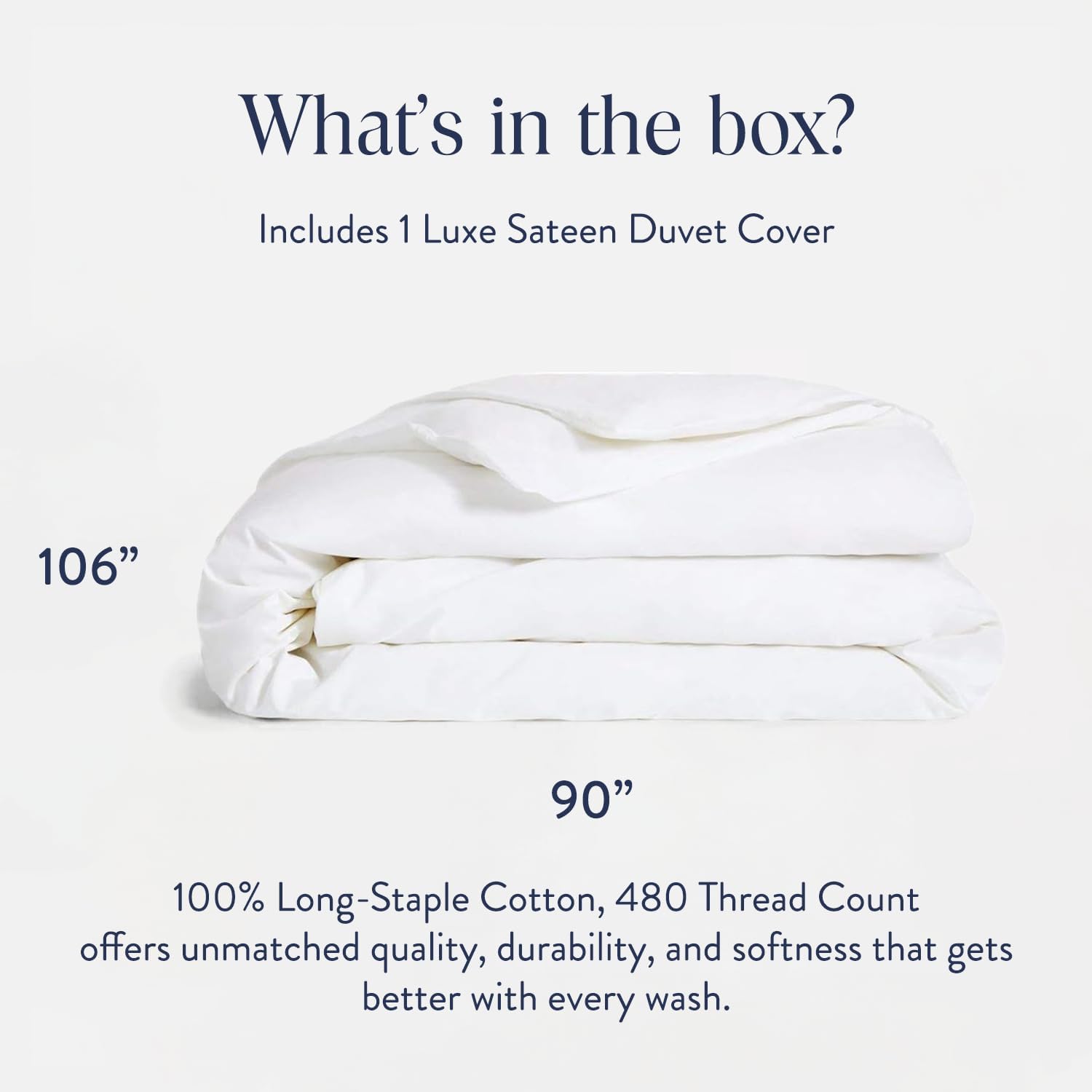 Brooklinen Luxury Sateen Duvet Cover - 100% Cotton, King/California King Size in White with Extra-Long Corner Ties and Button Closure - Best King/Cali King Duvet Covers (Pack of 2)