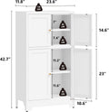 Metal Pantry Cabinet,Tall Kitchen Pantry Storage Cabinet with 4 Doors and 2 Adjustable Shelves,White Freestanding Cupboard Cabinet for Kitchen,Living Room,Dining Room,Home
