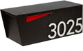 Rusty Design Modern Post-Mounted Mailbox with Personalized Address Numbers, Small Size #HC100 (with Four Address Numbers)