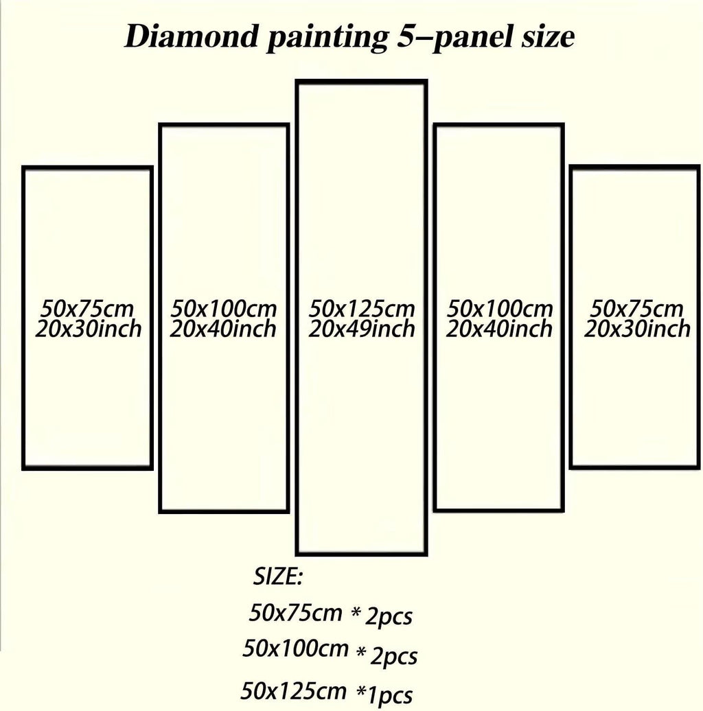 Large Diamond Art Kits for Adults Angel 5 Panel Diamond Painting Women 2 Paint by Numbers Kit for Adults，DIY 5D Full Square Drill Embroidery Cross Stitch Art Supplies, for Room Decor 49x98in 0b-197