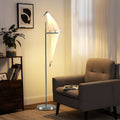 62-Inch Modern LED Bird Floor Lamp for Living Room, Modern Silver Standing Lamp with Bird Shade Floor Light Metal Fixtures for Bedroom Office