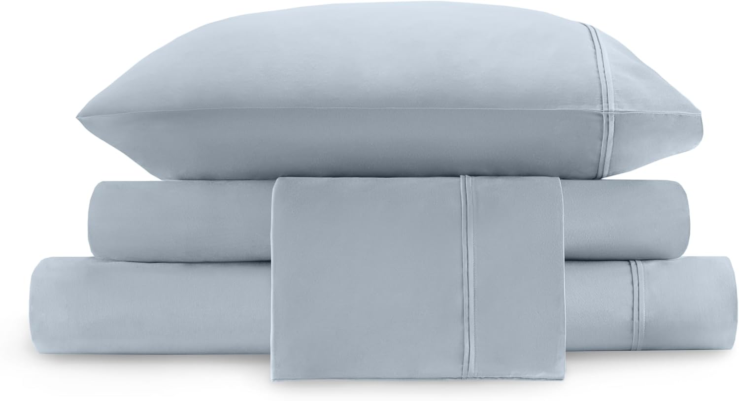 Harbor House Luxury 100% Egyptian Cotton Sheet Set, 400 Thread Count Sateen Weave, Soft & Breathable Bed Sheets with Deep Pocket, 4-Piece Queen Bedding Set, Blue