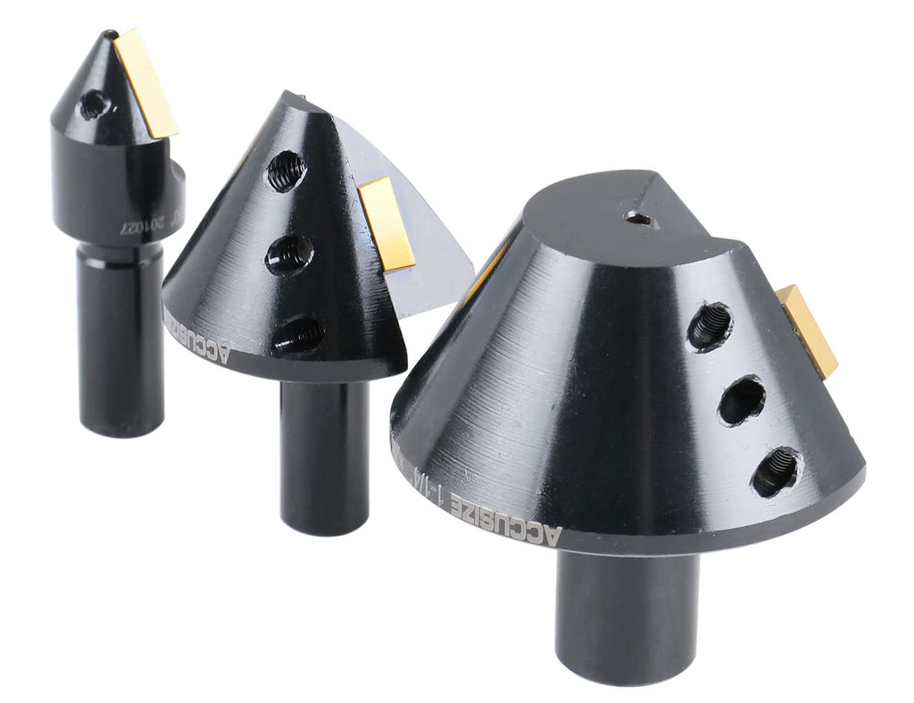 Accusize Industrial Tools 1/4'', 1/2'' and 1-1/4'' 60 Degree Indexable Carbide Countersinks, 0046-0960