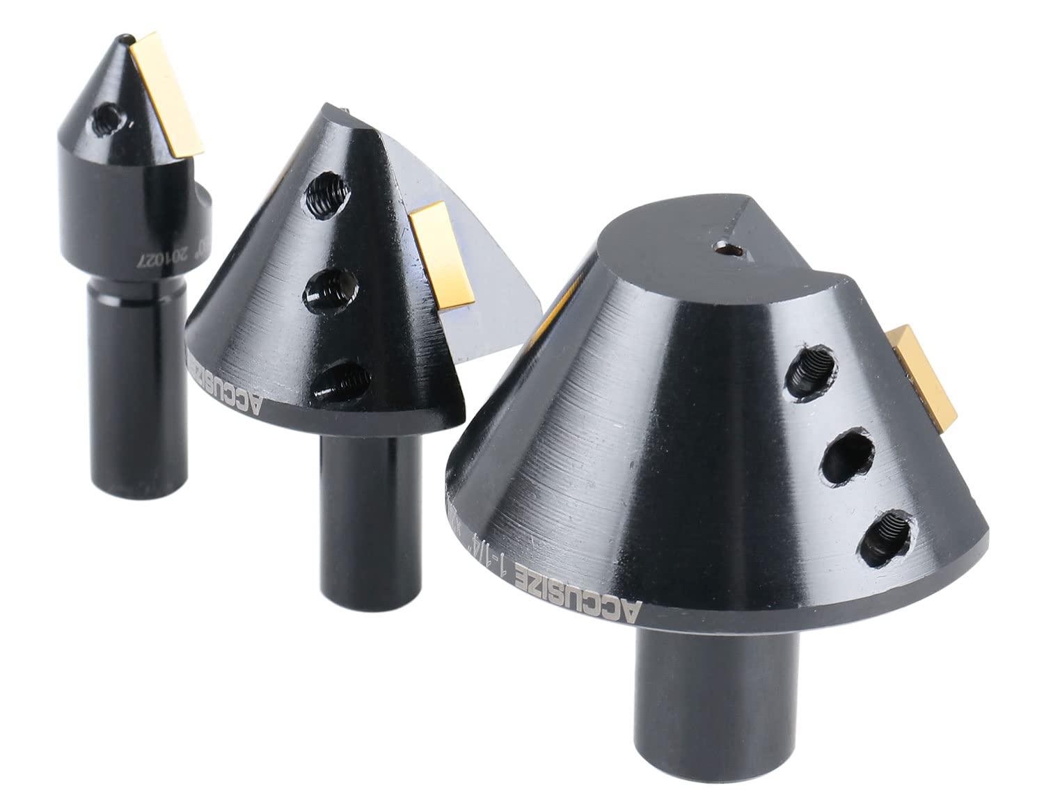 Accusize Industrial Tools 1/4'', 1/2'' and 1-1/4'' 60 Degree Indexable Carbide Countersinks, 0046-0960
