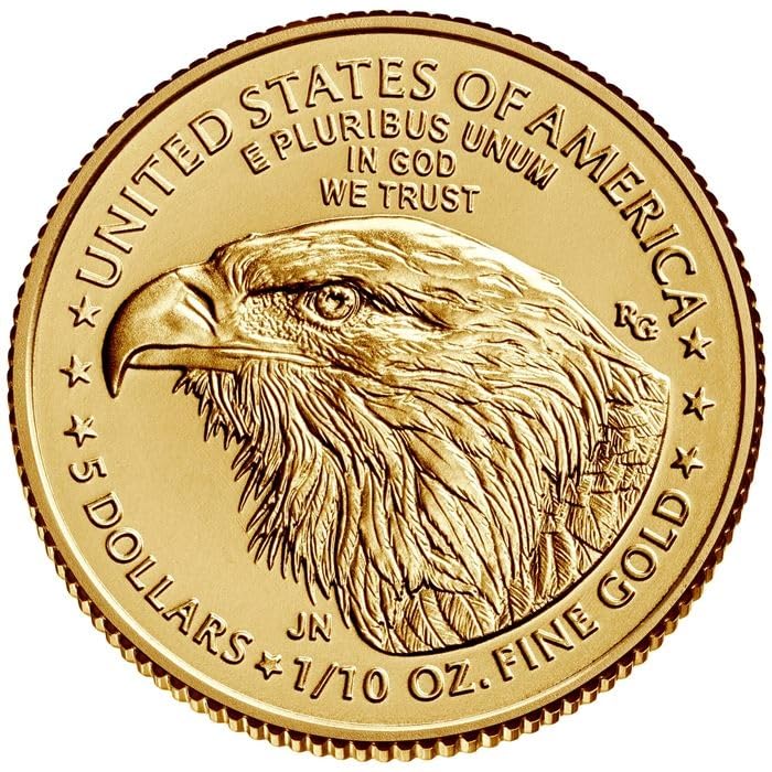 1986 - Present (Random Year) American Gold Eagle 1/10th oz Bullion Coin with Certificate of Authenticity $5 Seller Uncirculated