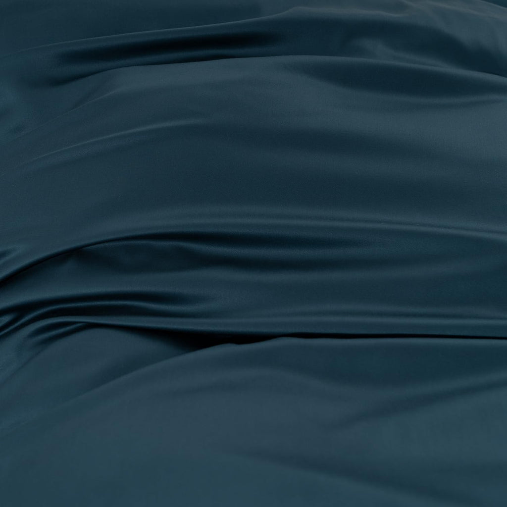 SLASHOP FURRFREE Bamboo Sheet Set - Genuine 100% Organic Viscose - Pet Hair Repellent Bedding Sheet Set for Dogs/Cats Family- Contemplating Blue Queen