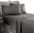 Rayon from Bamboo 3pc Duvet Set - Queen Size Gray 1200 Thread Count 100% Silky Rayon from Bamboo Duvet Cover Set - Includes 1 Duvet Cover and 2 Pillow Shams