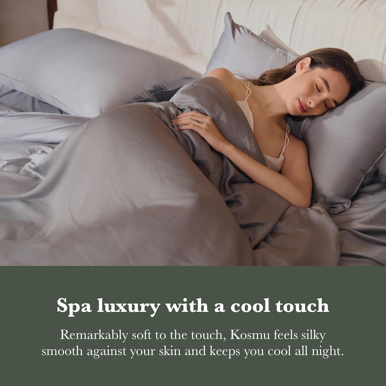 Luxury Bamboo Viscose Duvet Cover | Pure Bamboo Viscose, Soft, Breathable and Cooling for Hot Sleeper | Piped Edge, Hidden Zipper Closure, 8 Corner Ties and Button Closure (Ice Grey, Queen)