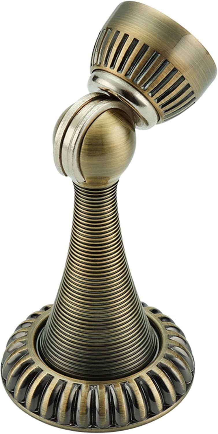 Magnetic Door Stop, Bronze Magnetic Door Stopper Holder, Modern Soft Catch Doorstop in Brushed Satin Nickel, Wall Or Floor Mount Door Stopper with Screws,e(Bronze)