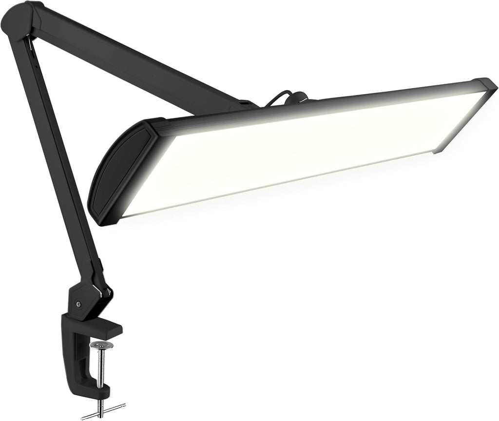 Neatfi 3,500 Lumens LED Desk Lamp – 45W Dimmable Task Light | Adjustable Color Temperature | 3 Light Modes | 540 SMD LEDs | Reading, Craft, Workbench & Office (Black-CCT, 26-Inch Wide Shade)