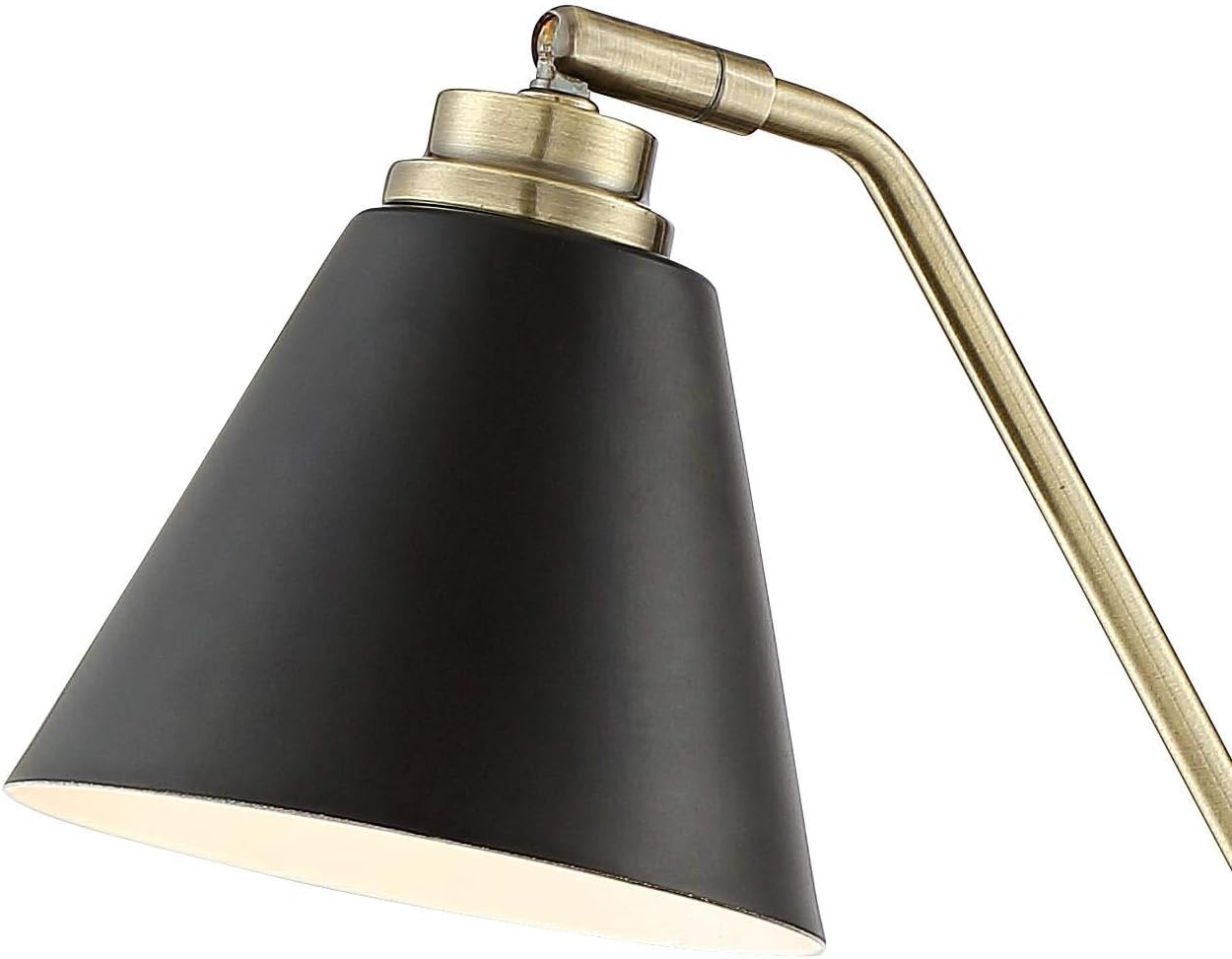 Possini Euro Design Sentry 23' High Mid Century Modern Desk Lamp with USB Charging Ports A+C Black Brass Gold Metal LED Adjustable Cone Shade for Living Room Bedroom House Bedside Nightstand Office