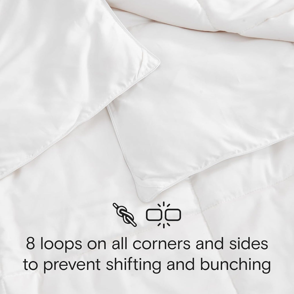 DOZ All Season Cooling Comforter, 100% Viscose Derived from Bamboo, Breathable, Lightweight, Soft, Down Alternative Duvet Insert, 8 Loops, 106'x90' (King/Cal King)