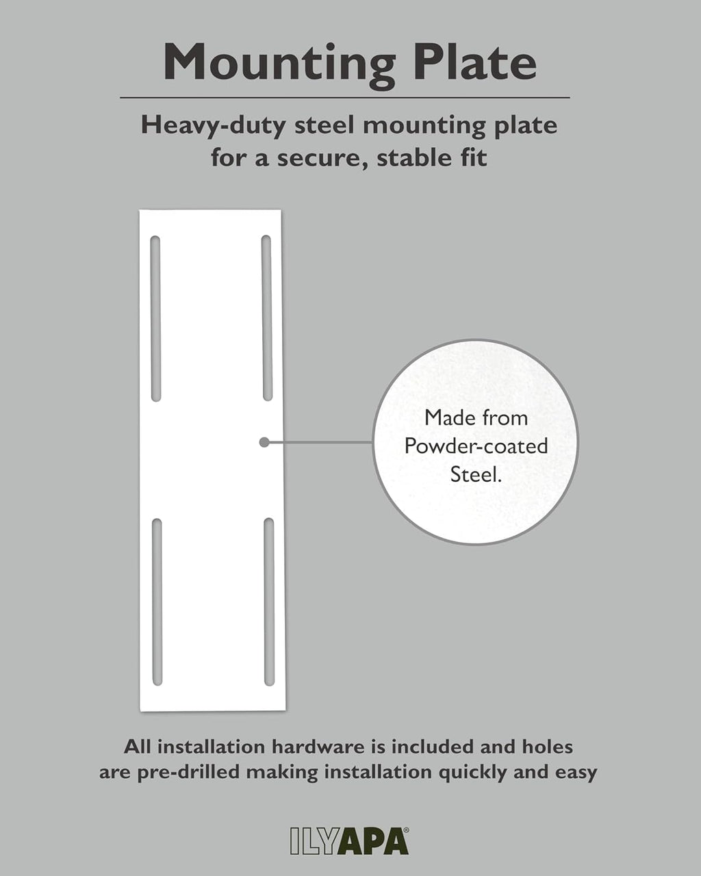 Ilyapa Modern Mailbox Post for Outside, 41x18x5 inch White Metal Mail Box Posts for Decorative Residential Mailboxes, Includes Adjustable Universal Mounting Plate