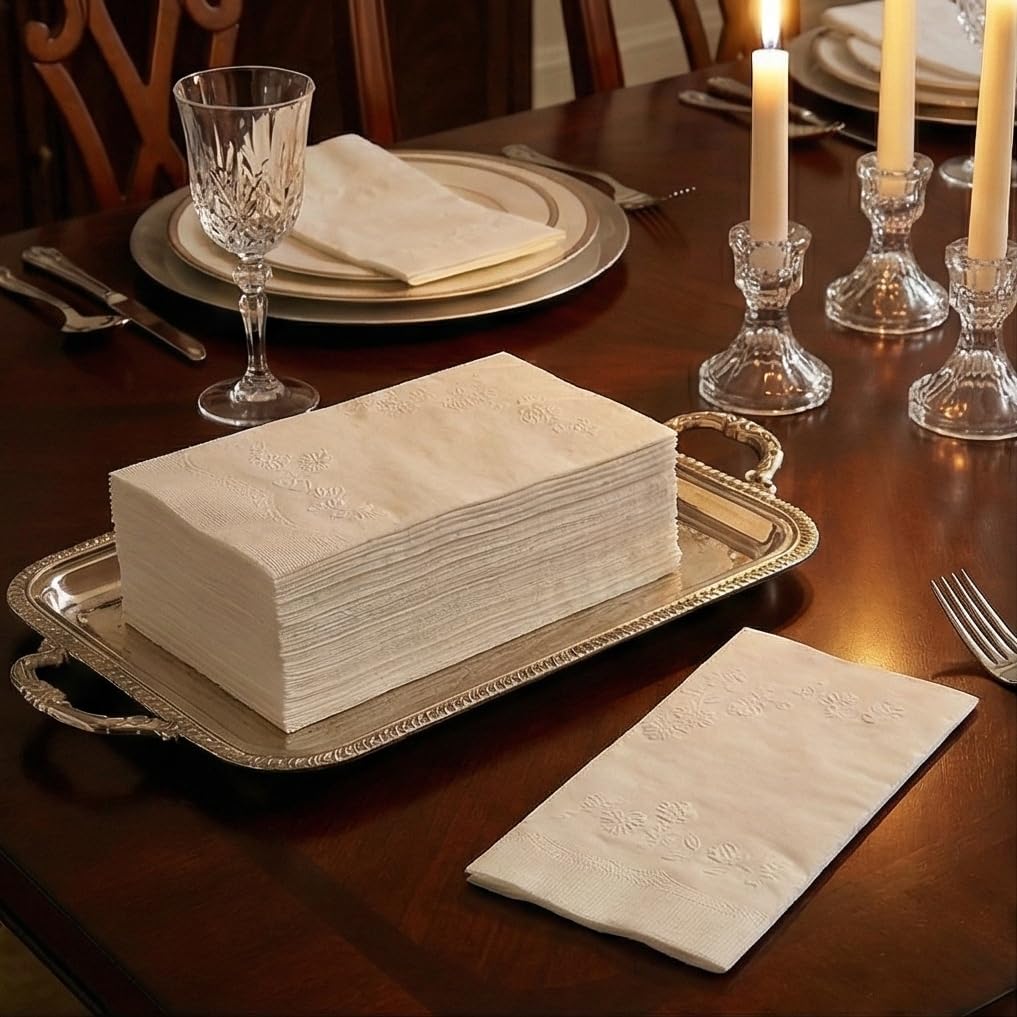 2400 White Dinner Napkins 2-Ply - Eight Fold - 16.5'X15' - Dinner Napkins Disposable, Guest Bathroom Essentials, Perfect for Wedding, Bridal Shower Napkins And Party, Napkins Bulk