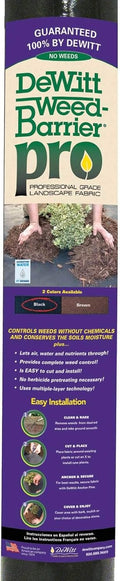 Dewitt 2-Pack Weed-Barrier Pro 3 oz Landscape Fabric, Black, 4 x 100 Feet – Heavy-Duty Weed Control and Ground Cover for Gardens, Beds, Mulch, Outdoor Landscaping, and Yard Areas
