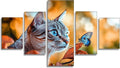 Cat Diamond Art 5 Piece Diamond Painting Butterfly 5D DIY Full Round Drill Dimond Art Paintings Rhinestones Crafts for Adults Gem Painting for Home Decor, Large Artwork for Wall 36 x 70 Inch, Model297