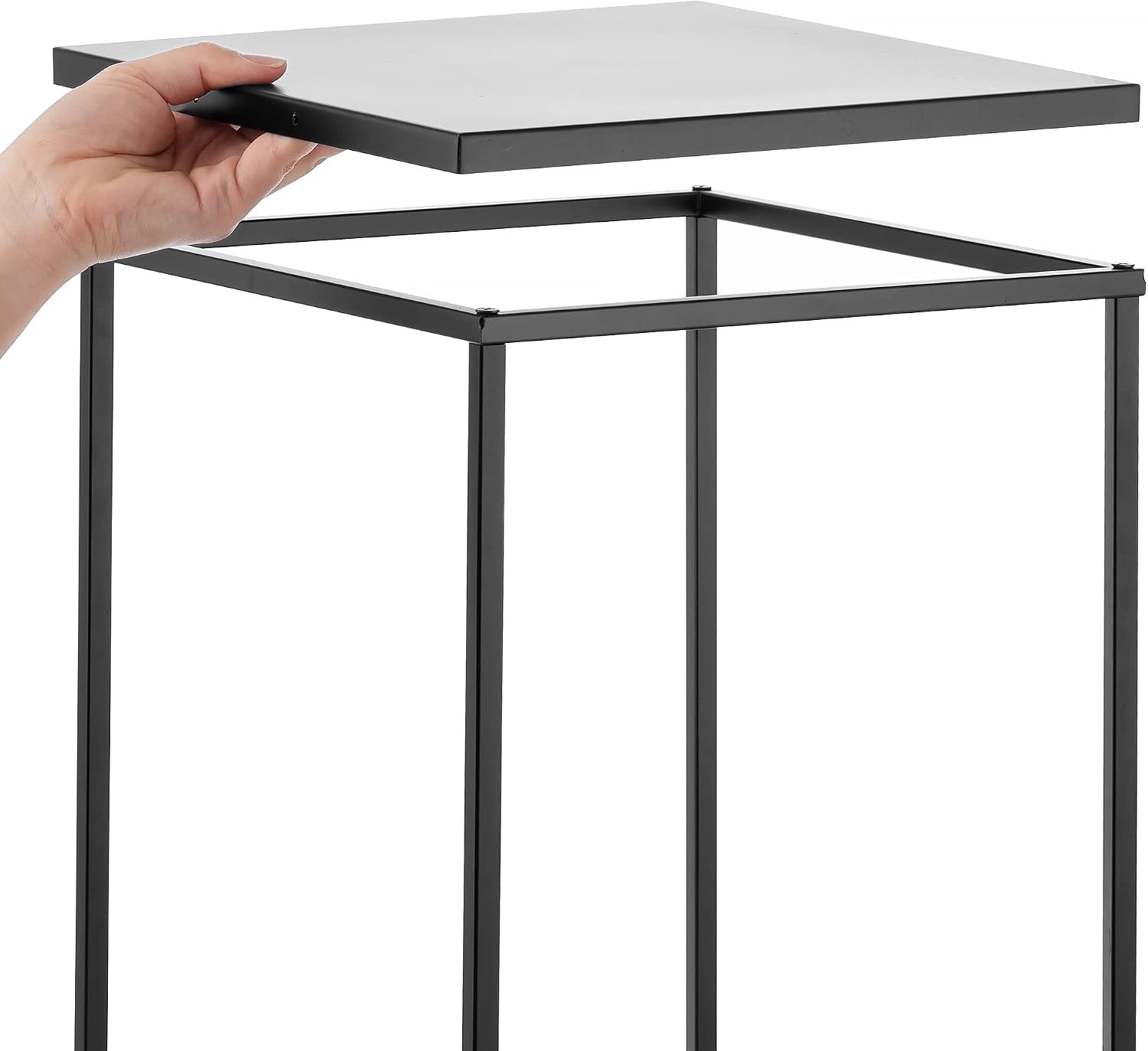 Black Plant Stand Pedestal Stand - 10 Pcs Metal Plant Stand, 23.6in Tall Flower Stand Vase Flower Holder, Wedding Centerpieces for Tables, Corner Planter Pot Rack for Living Rooms, Home, Patio Decor
