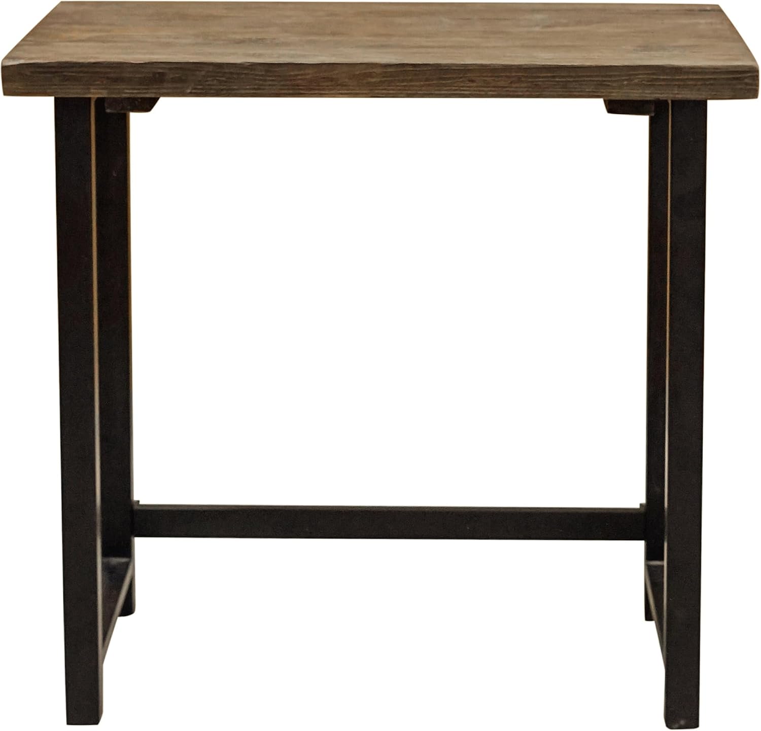 Pomona 32-Inch Compact Writing Desk with Solid Wood Top and Metal Frame – Rustic Industrial Style Small Home Office Desk with Durable Lacquer Finish and Floor Levelers by Alaterre Furniture (Natural)