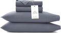 BOLL & BRANCH Signature Hemmed Sheet Set - King + Standard, Mineral - Luxury 100% Organic Cotton - Includes 1 Flat, 1 Fitted, 2 Standard Pillowcases - Buttery Soft
