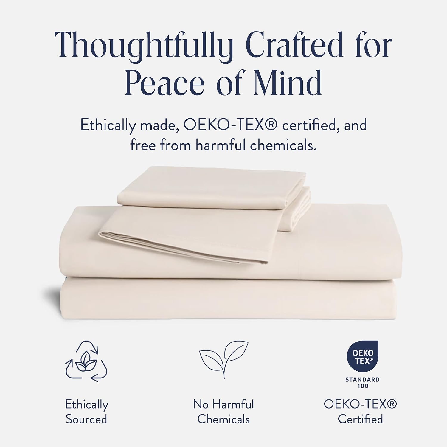 Brooklinen Luxury Percale Sheet Set - 4 Piece 100% Cotton Bed Sheets - 1 Fitted & 1 Flat Sheet, 2 Pillowcases - Cotton Percale Sheets for Hot Sleepers (Full Size, Cream)
