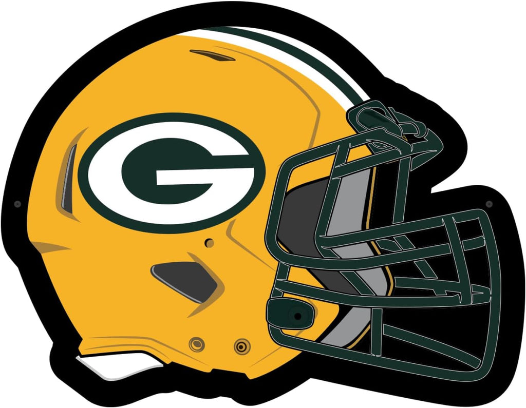 Team Sports America Evergreen NFL Green Bay Packers Ultra-Thin LED Light Wall Sign Decor | Full Size Replica Helmet | 19.5 x 15 Inches | Made in the USA
