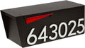 Rusty Design Modern Post-Mounted Mailbox with Personalized Address Numbers, Small Size #HC100 (with Six Address Numbers)