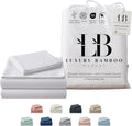 Luxury Bamboo Market | Queen Size Bed Sheet Set | 100% Viscose Made from Bamboo | Organically Grown | Ultra Soft | Cooling Sheets for Hot Sleepers | 17' Deep Pocket [Classic White]