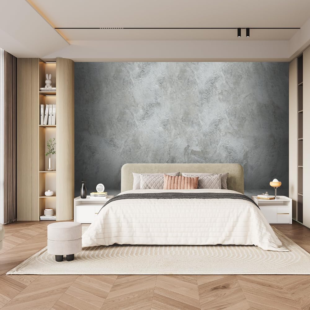 ELGADO Gray Wall Wall Mural, Retro Classic Murals High Resolution Pictures Poster,Large Wallpaper Mural Wall Decor for Bedroom Living Room Tv Background Room Decor,116' W x91 H