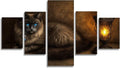 Cat Diamond Art 5 Piece Diamond Painting Animal 5D DIY Full Square Drill Dimond Art Paintings Rhinestones Crafts for Adults Gem Painting for Home Decor, Large Artwork for Wall 44 x 90 Inch, Model402