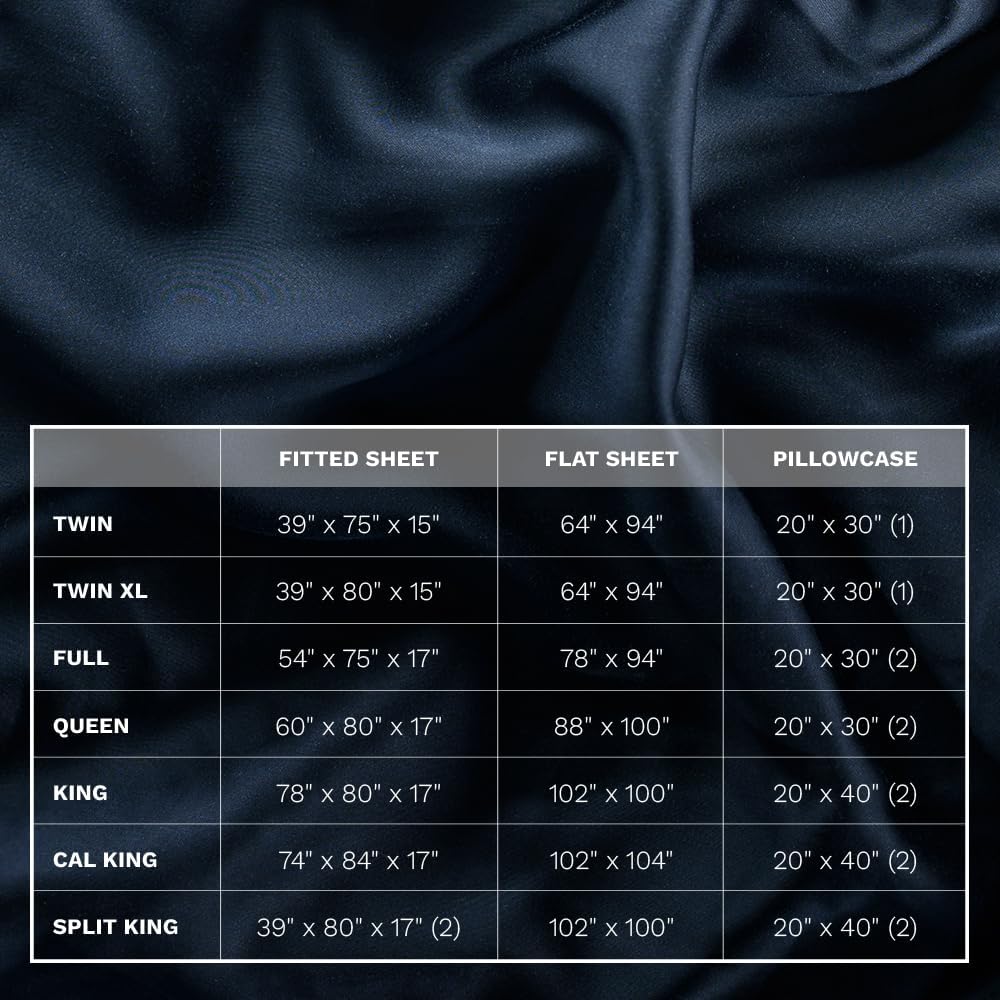 LUXOME Luxury Sheet Set | 100% Rayon (Viscose) from Bamboo | Queen Size - Navy | Deep Pockets | 4-Piece Set (Fitted, Flat, 2 Pillowcases)