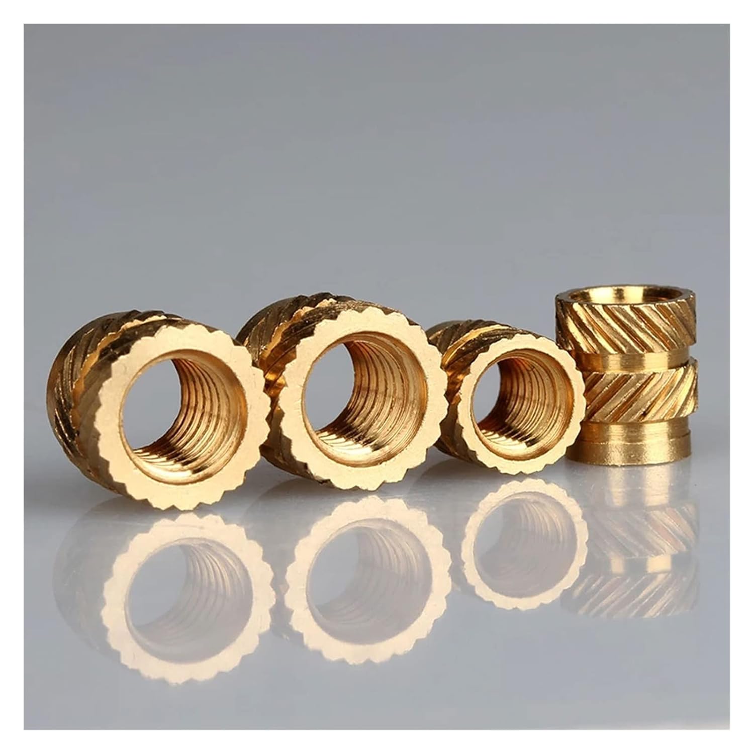 Brass Hot Melt Insert Knurled nut Thread Heat Molding Type Injection Embedment