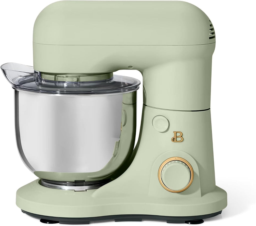 3.5 Qt Stand Mixer, 300W Powerful Motor, Tilt-Head Design with Stainless Steel Bowl, 12 Speeds, Includes Dough Hook Whisk Beater for Baking Mixing (Sage Green)