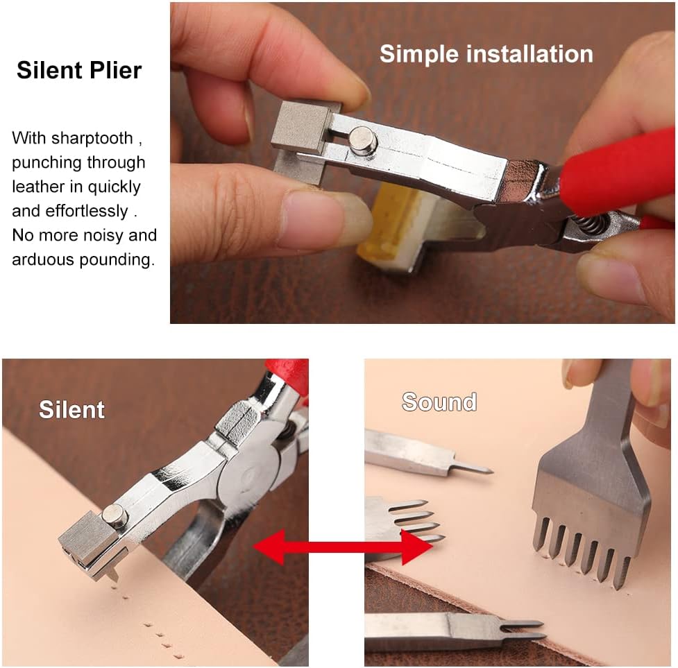 BUTUZE Leather Kit 440Pcs The Most Complete Leather Working Tool Set, Punch Cutter Tools, Letter and Number Stamp, Stamping Set, Apron, Tanned Instructions for Beginners, Professionals