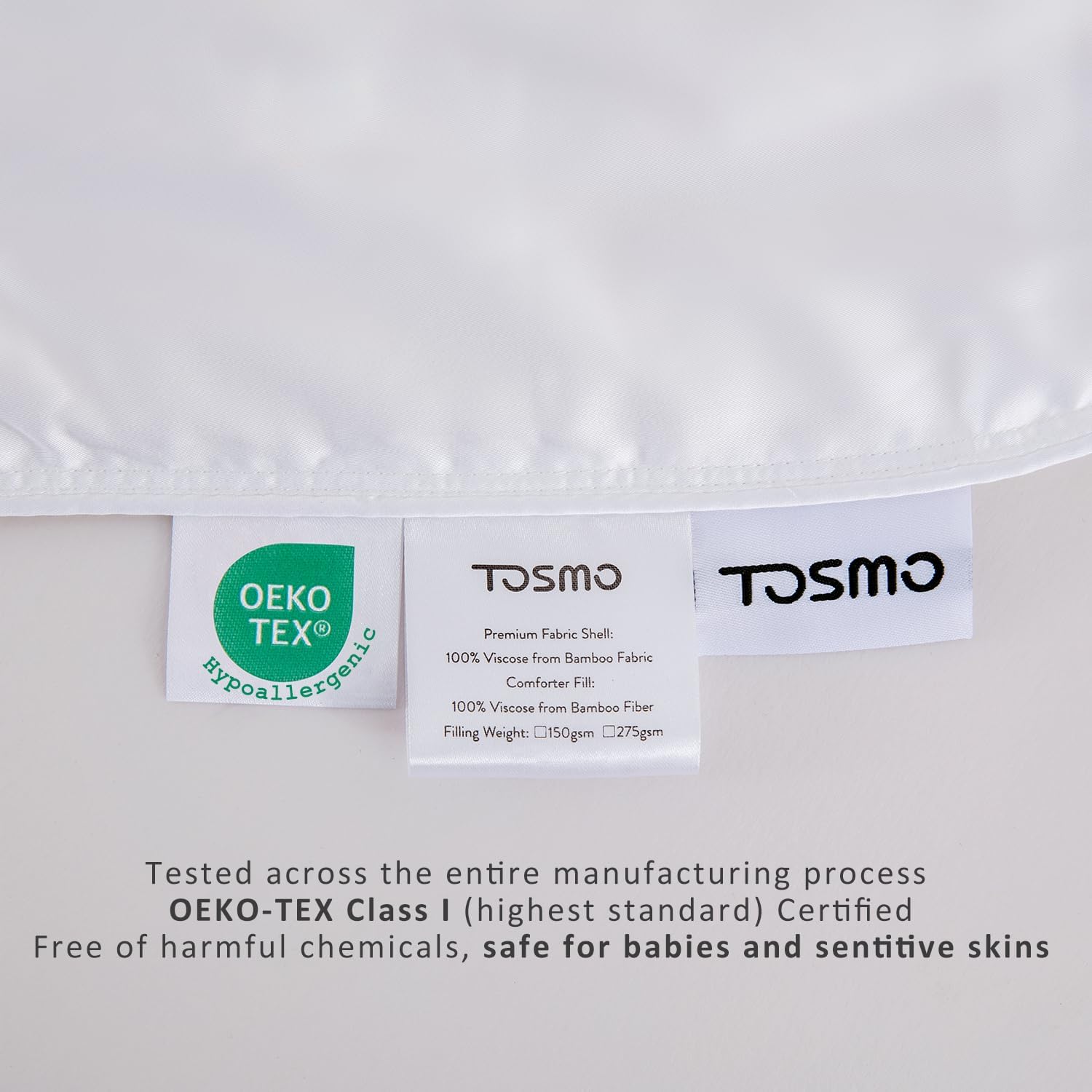 TOSMO 100% Viscose from Bamboo Comforter, Soft Breathable Cooling Silky Duvet Insert, Down Alternative Duvet Insert for Restful Sleep (Full, All Seasons White)