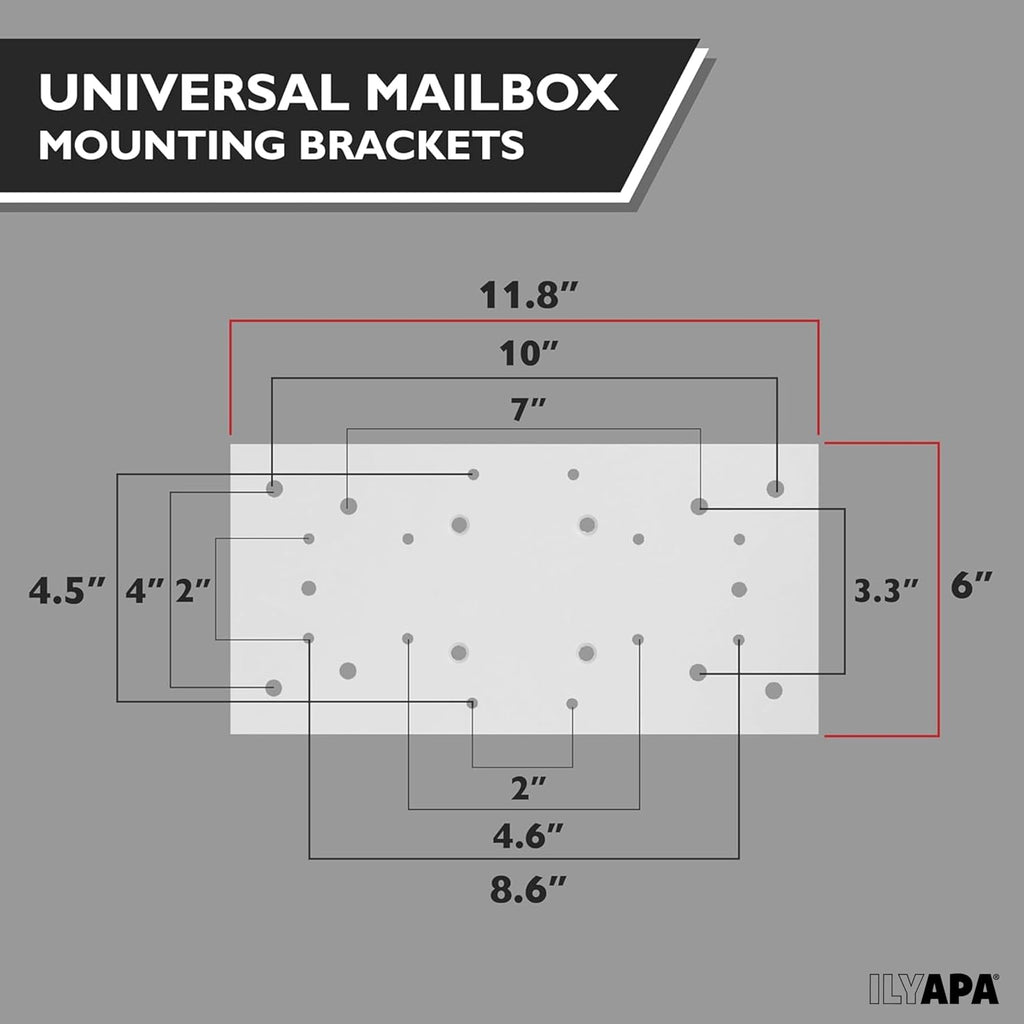 Ilyapa Double Mailbox Post for Outside - 43x4x4 inch White Metal Dual Mailboxes Post for Outside with Universal Mounting Bracket Plate for 2 Mailboxes