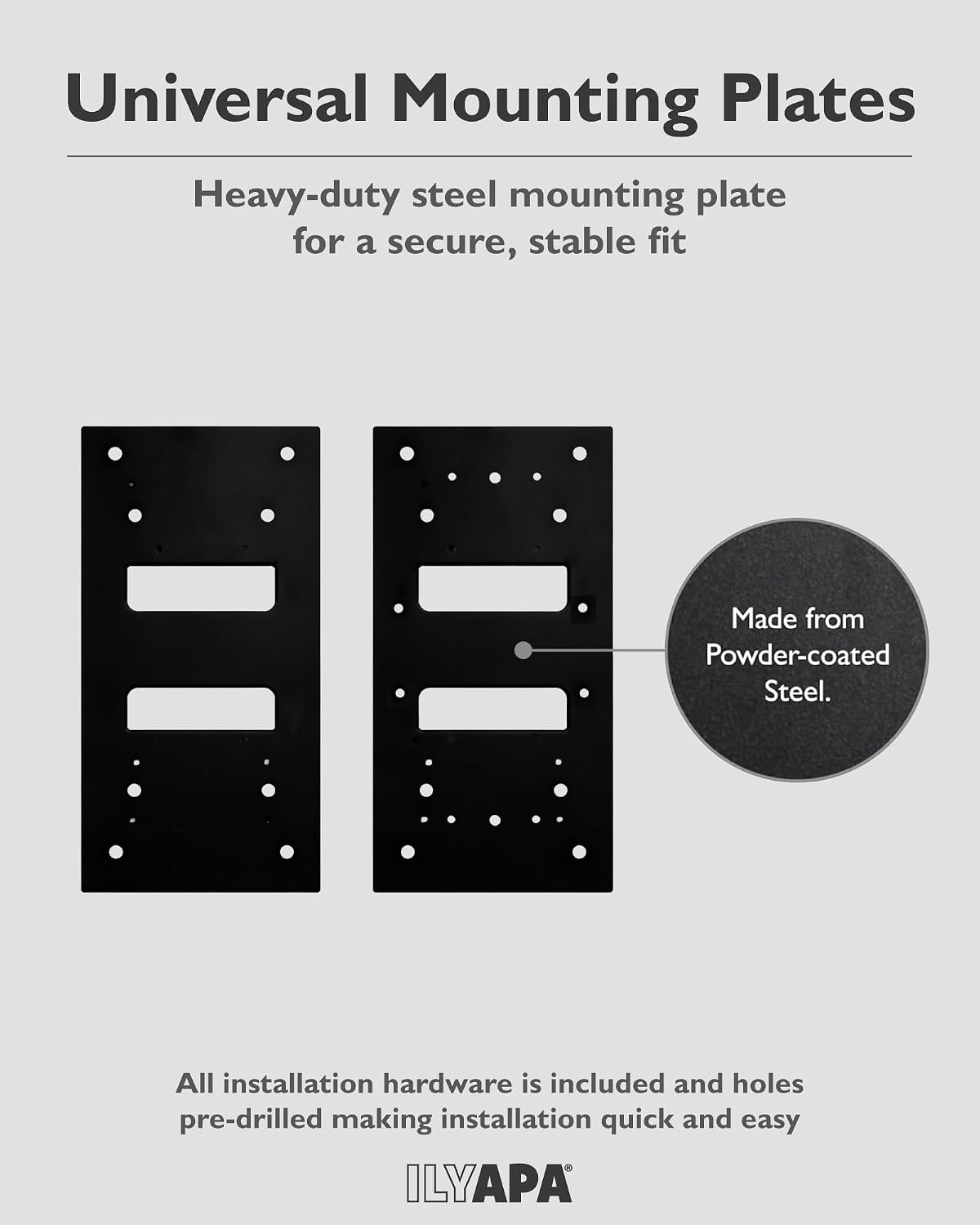 Ilyapa Black Metal Mailbox Post for Outside with Solar Address Sign for Houses, 43x4x4 Mail Box Post Sleeve with Solar Light for House Numbers with Two Universal Mounting Plate Brackets