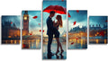 Couples Diamond Art 5 Piece Diamond Painting Landscape 5D DIY Full Round Drill Dimond Art Paintings Crystal Crafts for Adults Gem Painting for Home Decor, Large Artwork for Wall 48 x 100 Inch,Model303