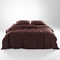 Olive + Crate Queen Size Tencel Duvet Cover Set - Hypoallergenic, Cooling Eucalyptus Duvet Cover for Hot Sleepers with Two Pillowcases - Cacao 3-Piece