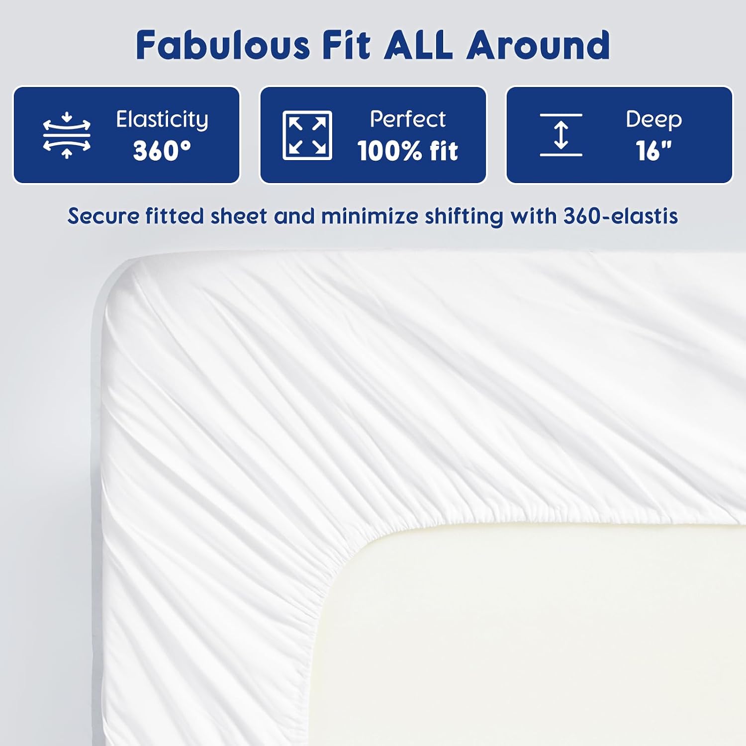 SONORO KATE 100% Egyptian Cotton Sheets - 1200 Thread Count, Luxury & Cooling Hotel Cotton Bed Sheets Set 4 Piece, Sateen Weave for Soft Feel, Fits Upto 16' Mattress (White, Full)