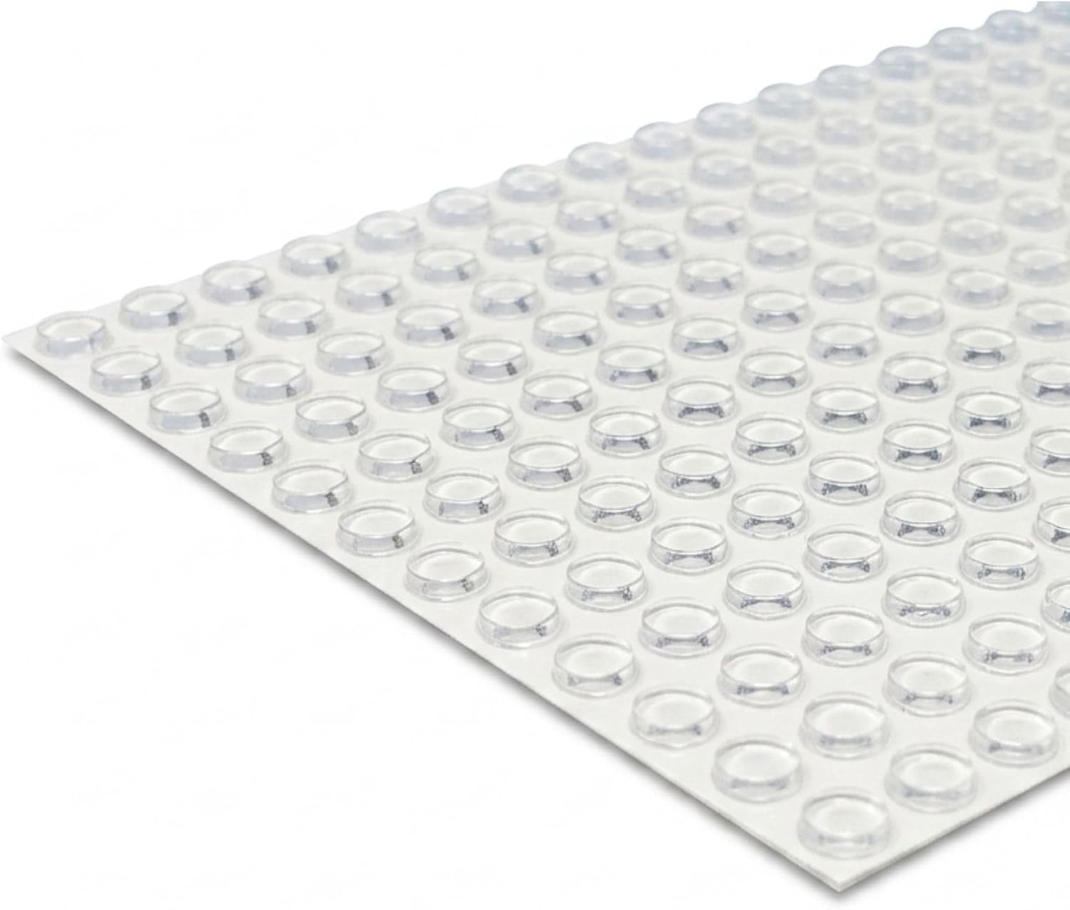 Bumper Specialties Self Adhesive Bumper Feet 0.375' x 0.125' (9.5mm x 3.2mm) Clear Cylindrical Soft Polyurethane Pads for Cabinet Door Sound Dampening, 6,000 Pieces per Box, BS34SD