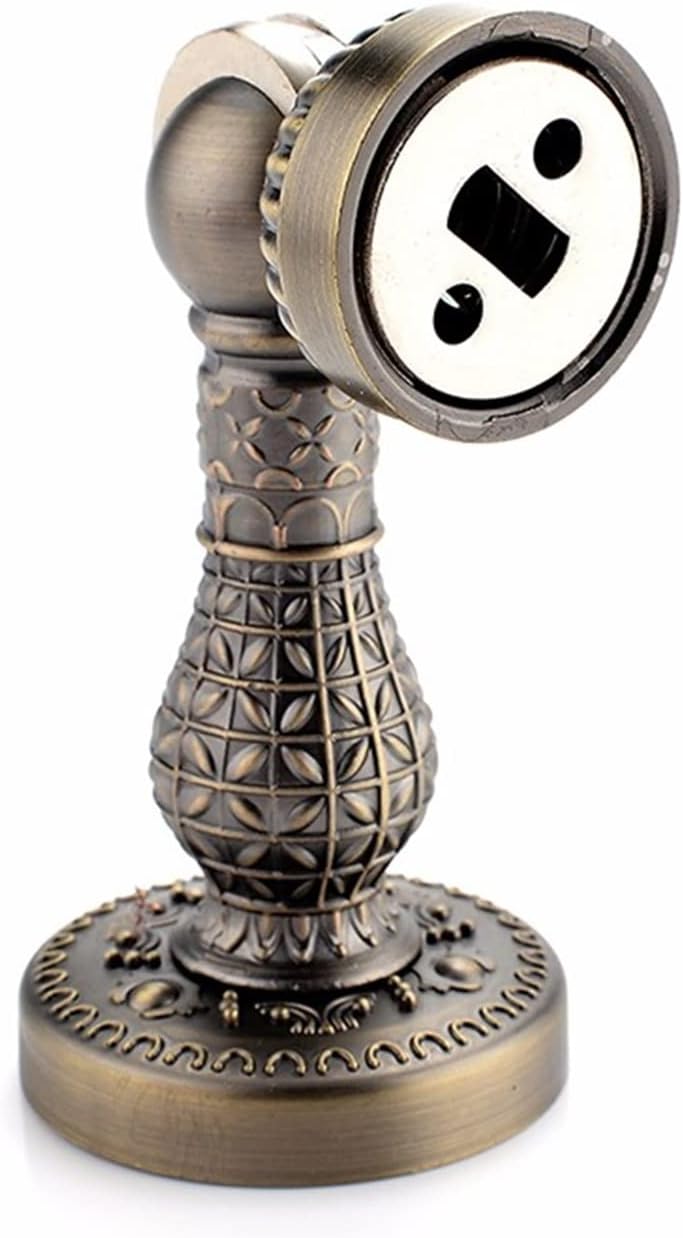 Bronze Retro Zinc Alloy Magnetic Door Stop Stopper Holder Catch Floor Fitting with Screws for Family Home Etc