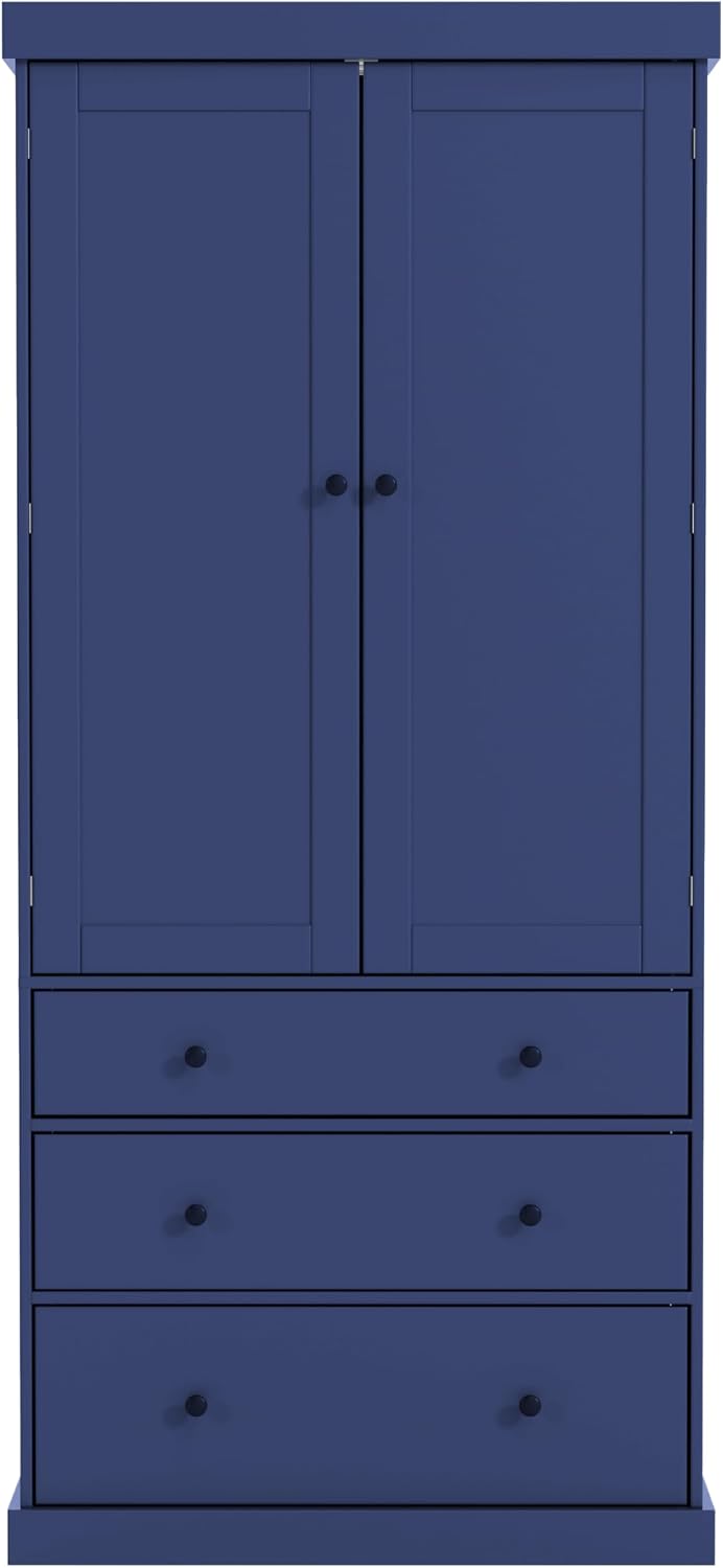 77inch Farmhouse Kitchen Pantry, Wood Storage Cabinet with 3 Adjustable Shelves, Freestanding Tall Cupboard Storage Cabinet with 8 Door Shelves and 3 Drawers for Kitchen, Dining Room