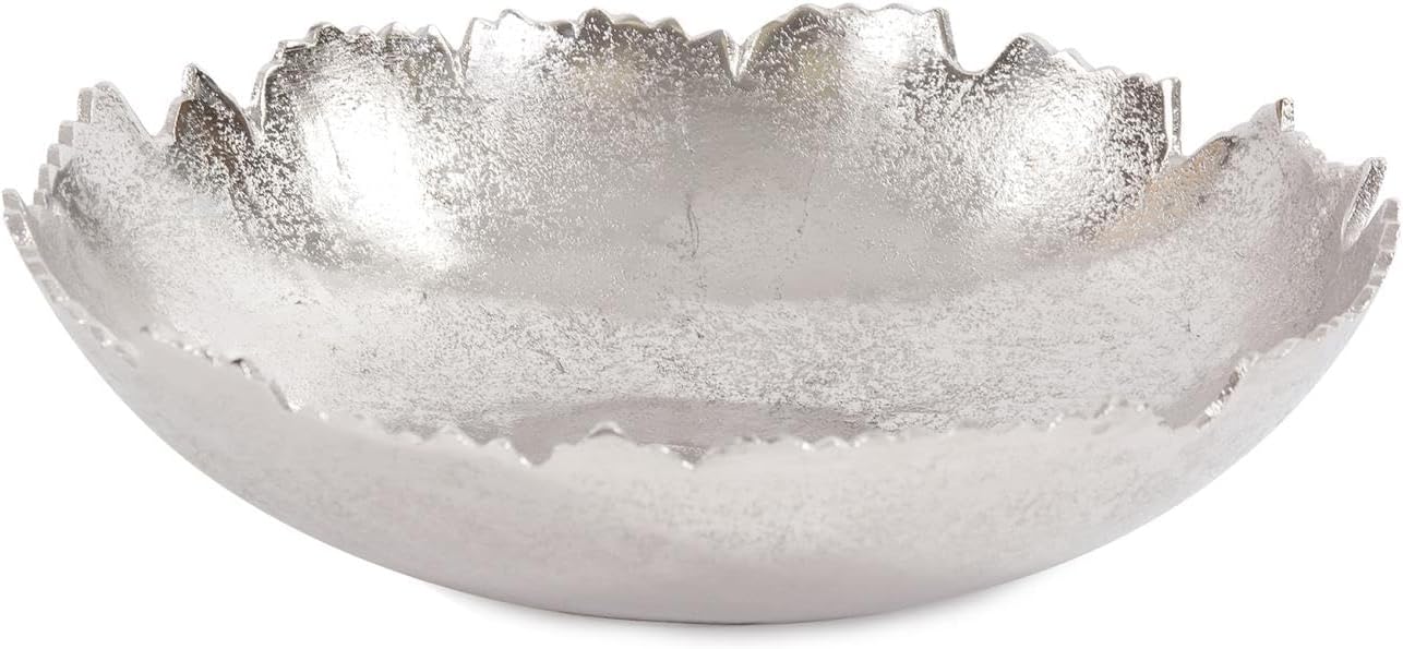Howard Elliott Gold Broken Edge Decorative Bowl Wall Art and Centerpiece, Metal Bowl with Sculpted Edges, Modern Accent Table & Wall Decor for Home, Entryway & Living Room, 15.25 x 4.25 Inch, Medium