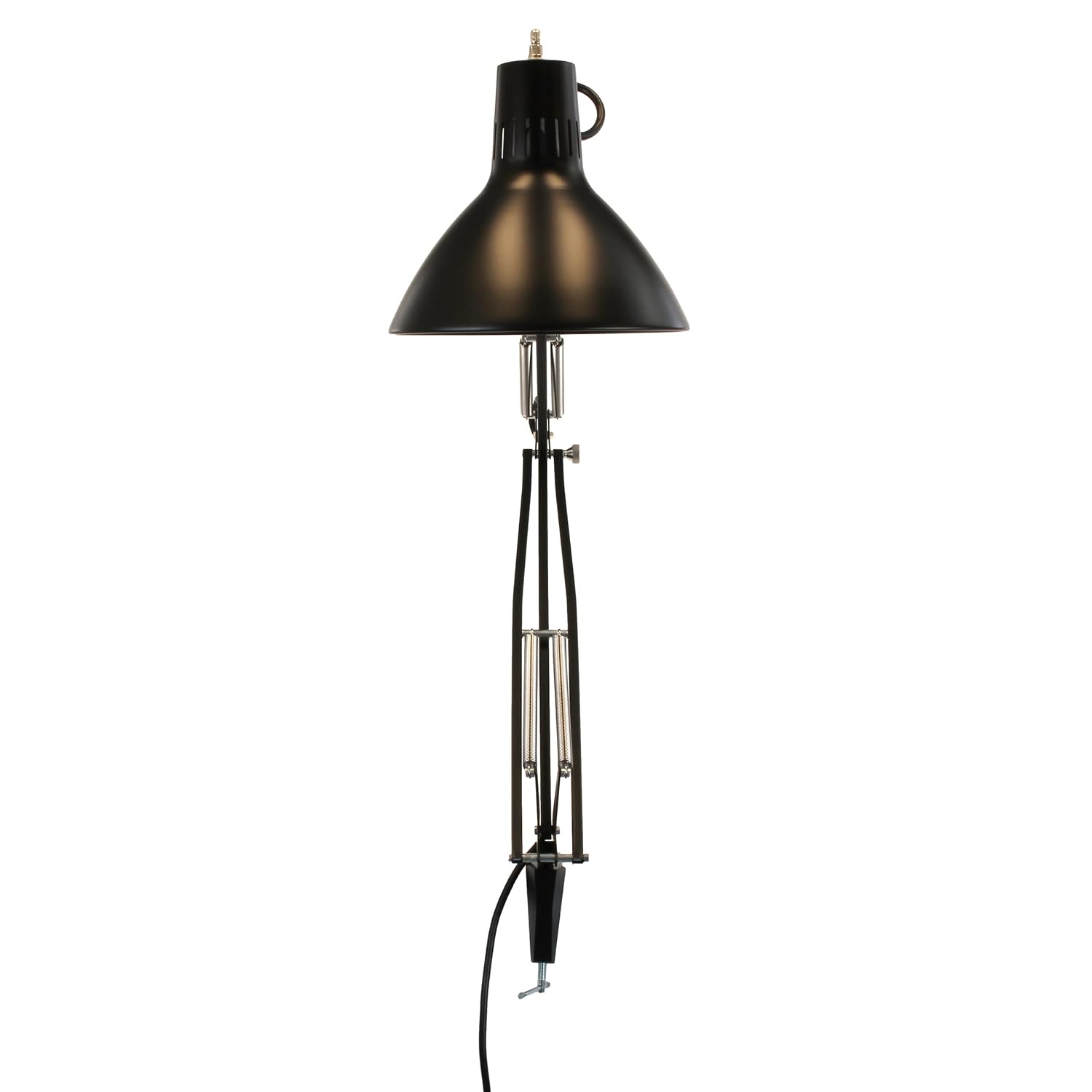 Luxo LS1ABK LS 23W CFL Task Light, 45' Powder-Coated Arm with External Springs, Edge Clamp, Black