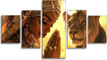 Africa Diamond Art 5 Piece Diamond Painting Lion 5D DIY Full Round Drill Dimond Art Paintings Rhinestones Crafts for Adults Gem Painting for Home Decor, Large Artwork for Wall 40 x 80 Inch, Model345