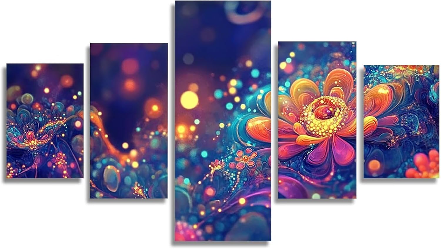 Abstract Diamond Art 5 Piece Diamond Painting Dream 5D DIY Full Square Drill Dimond Art Paintings Rhinestones Crafts for Adults Gem Painting for Home Decor Large Artwork for Wall 36 x 70 Inch,Model198