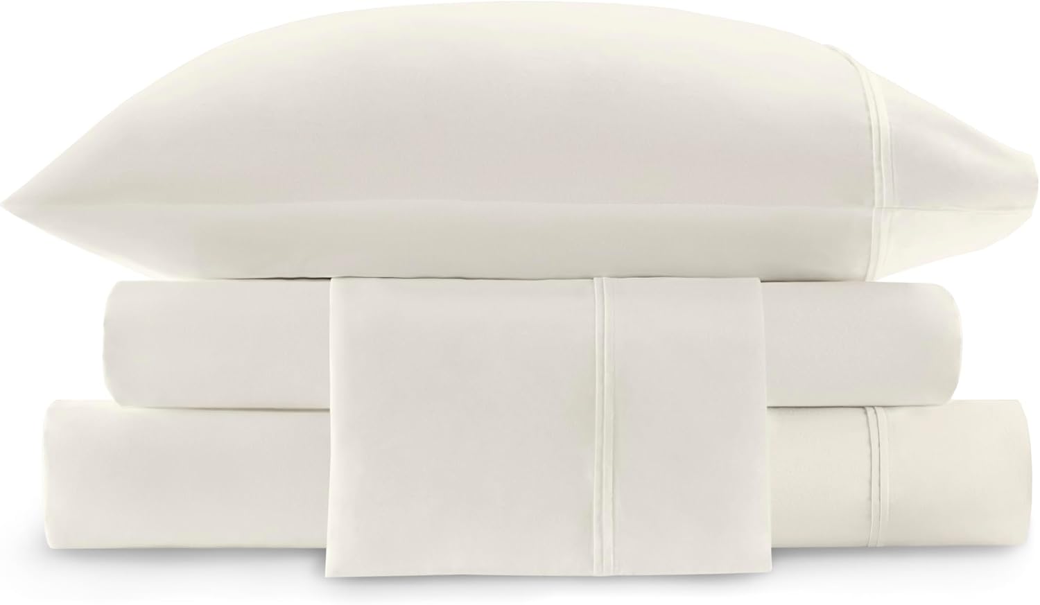 Harbor House Luxury 100% Egyptian Cotton Sheet Set, 400 Thread Count Sateen Weave, Soft & Breathable Bed Sheets with Deep Pocket, 4-Piece Queen Bedding Set, Ivory