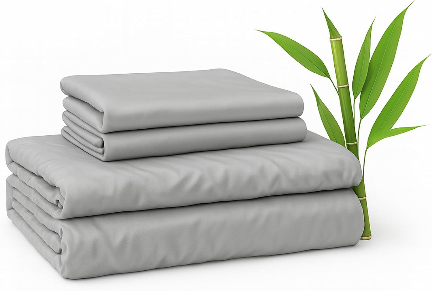 BedVoyage Cooling Sheets Queen – Viscose from Bamboo, Sheet Set for Hot Sleepers, 18' Deep Pocket, Soft Breathable Bedding, Stone