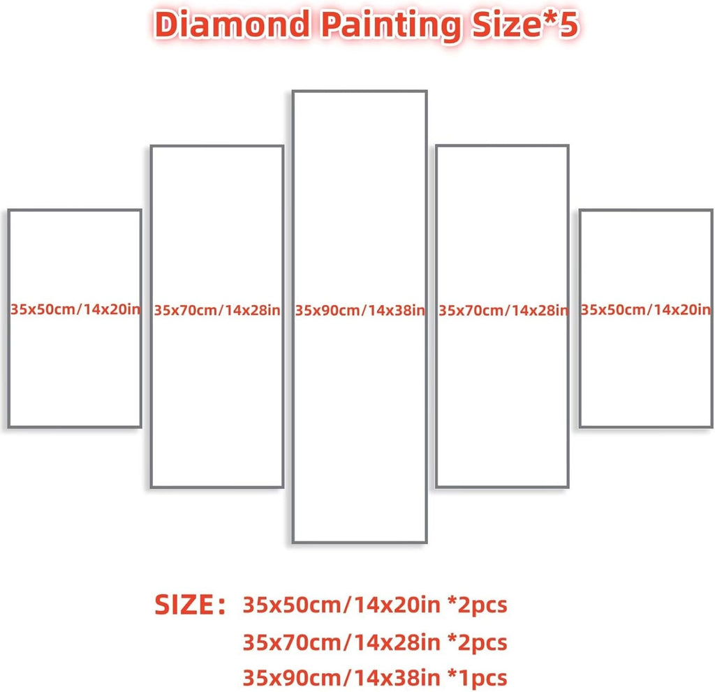 Cat Diamond Art 5 Piece Diamond Painting Butterfly 5D DIY Full Round Drill Dimond Art Paintings Rhinestones Crafts for Adults Gem Painting for Home Decor, Large Artwork for Wall 36 x 70 Inch, Model297
